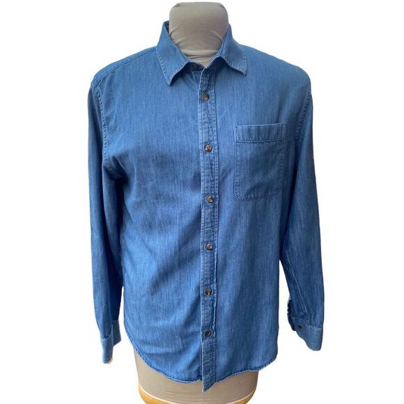 Banana Republic Denim Chambray Women’s Button Front Shirt Size M - Picture 1 of 10